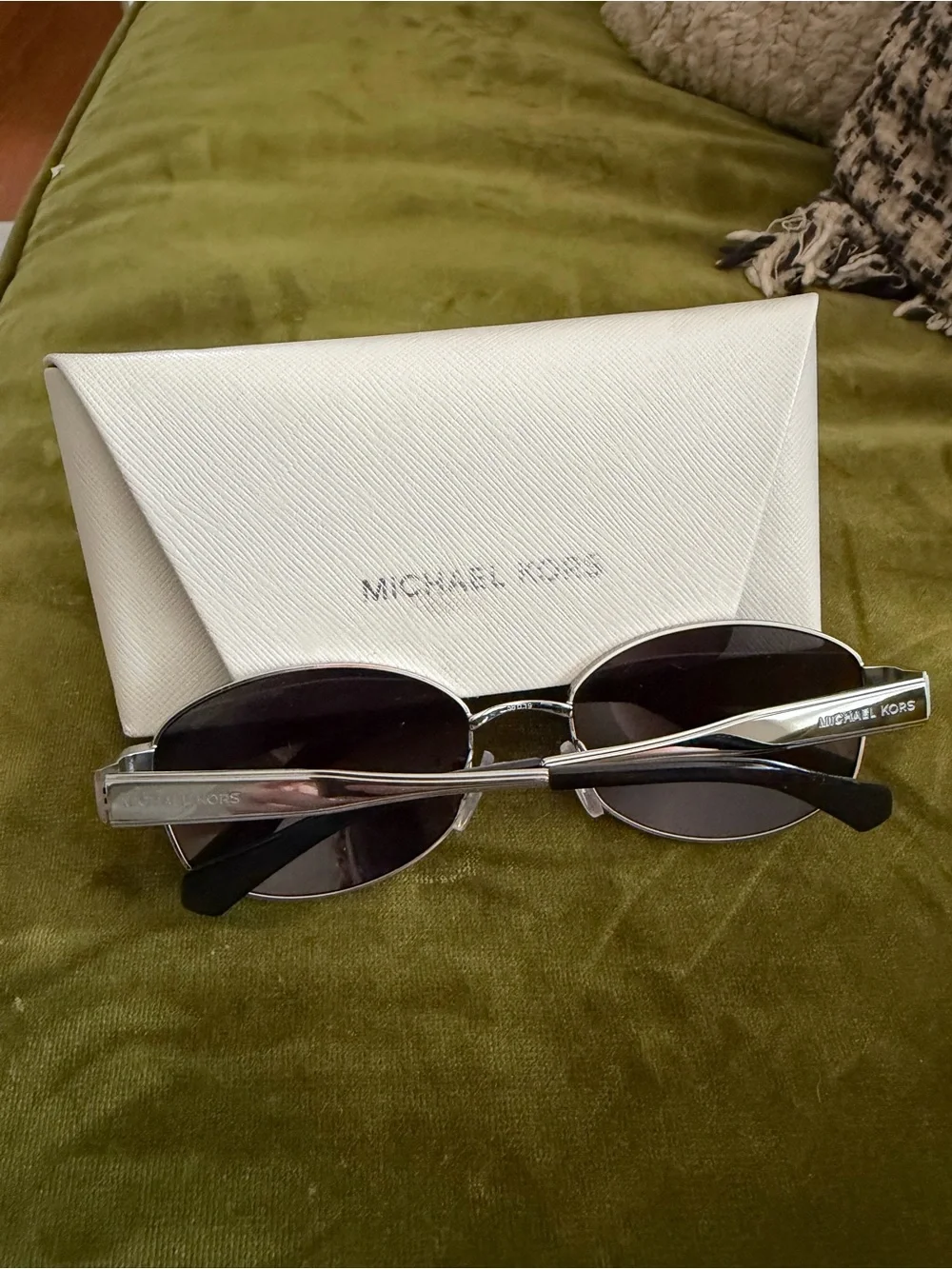 Michael Kors Black Lens Silver Frame Women's Sunglasses